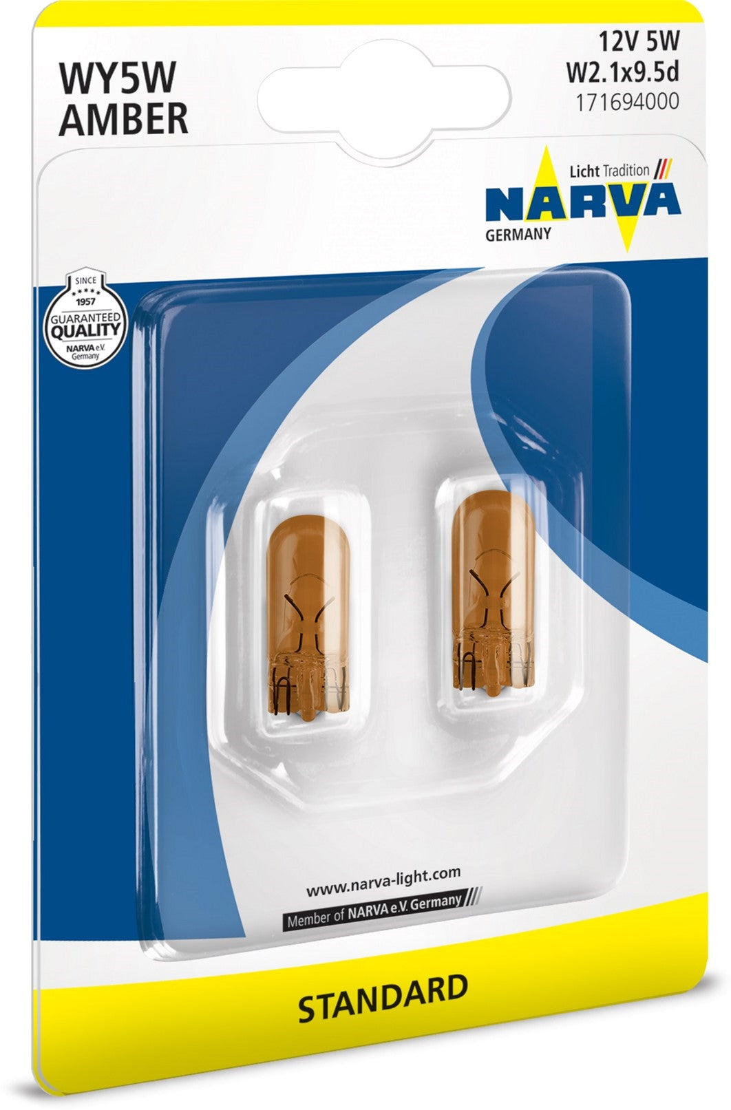 LLAMPA NARVA WY5W AMBER 12 V B2-17169 2 COPE