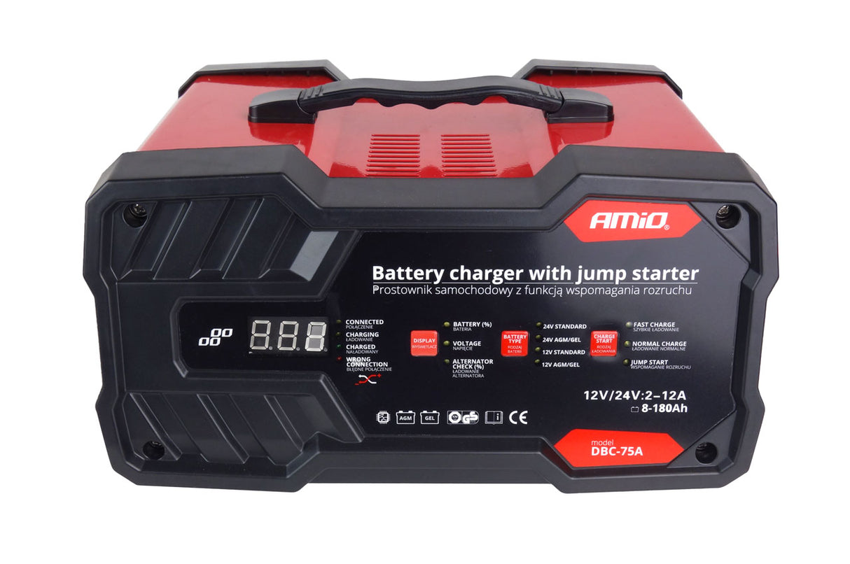 KARIKUES DHE STARTER BATERIE AMIO AM-02400 (Karikues 6/12V 12A/ Jump starter 12V 75A)