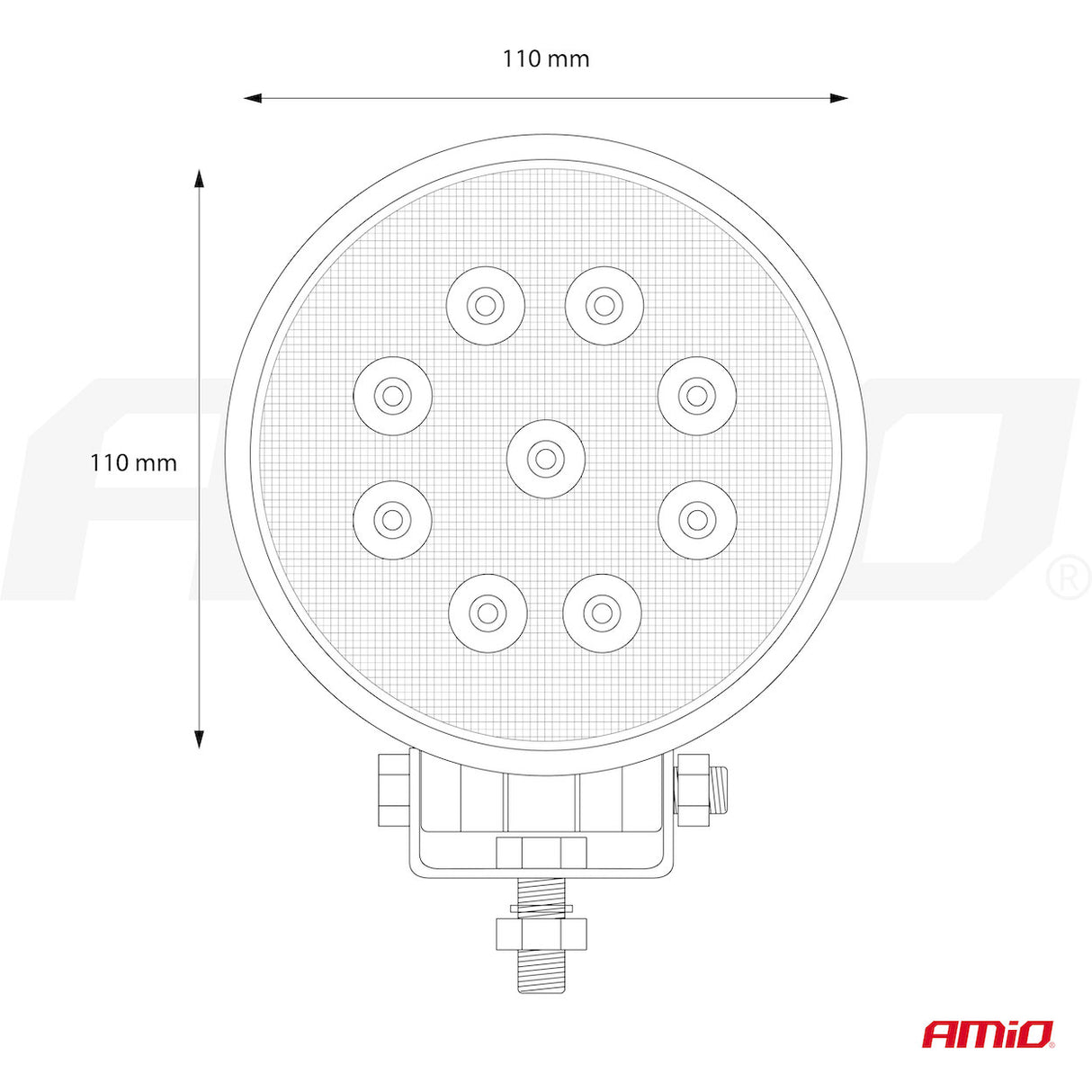 FENERE LED AMiO AM-02420 9-36V 9LED FLOOD (AWL-06) Ø110 mm 1 COPE