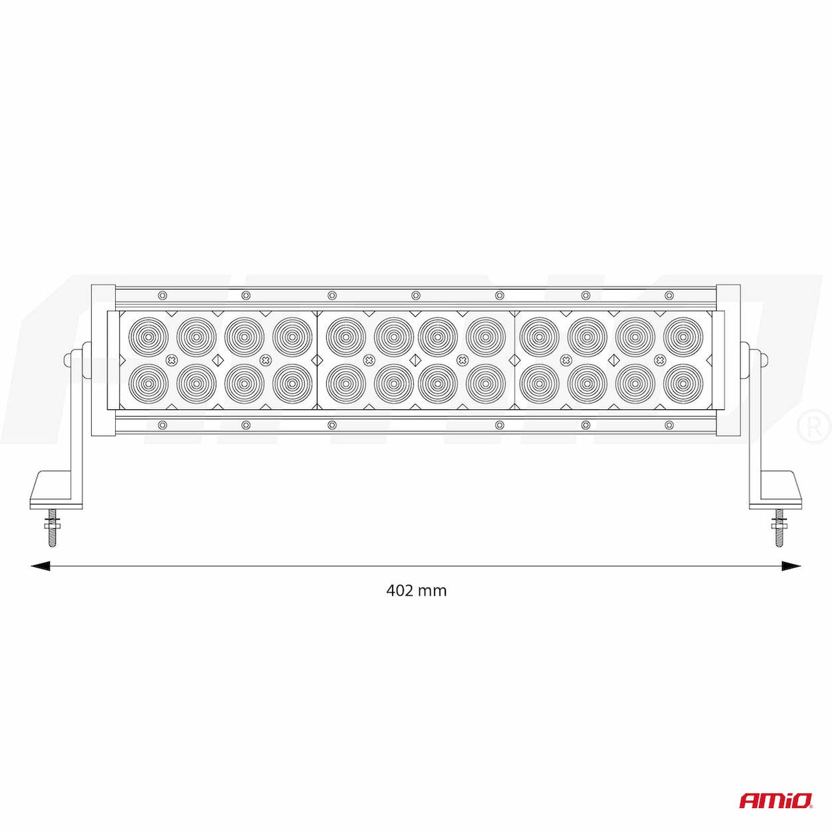 LIGHT BAR AMIO AM-02437 9-36V 24 LED COMBO (AWL-23) 402 x 90 x 80mm