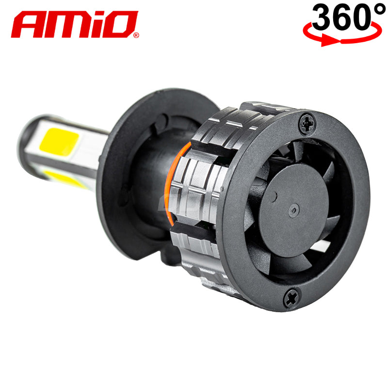 LLAMPA LED AMiO H7 COB-Series 360° AM-02844 +170% 12-24V 38W 6500K SET