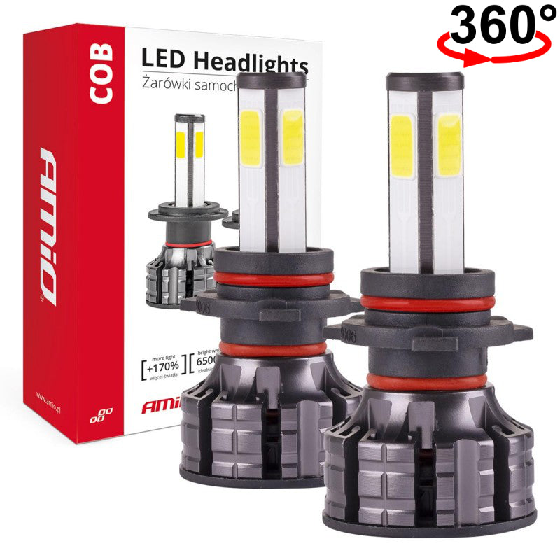 LLAMPA LED AMiO HB4 COB-Series 360° AM-02847 +170% 12-24V 38W 6500K SET