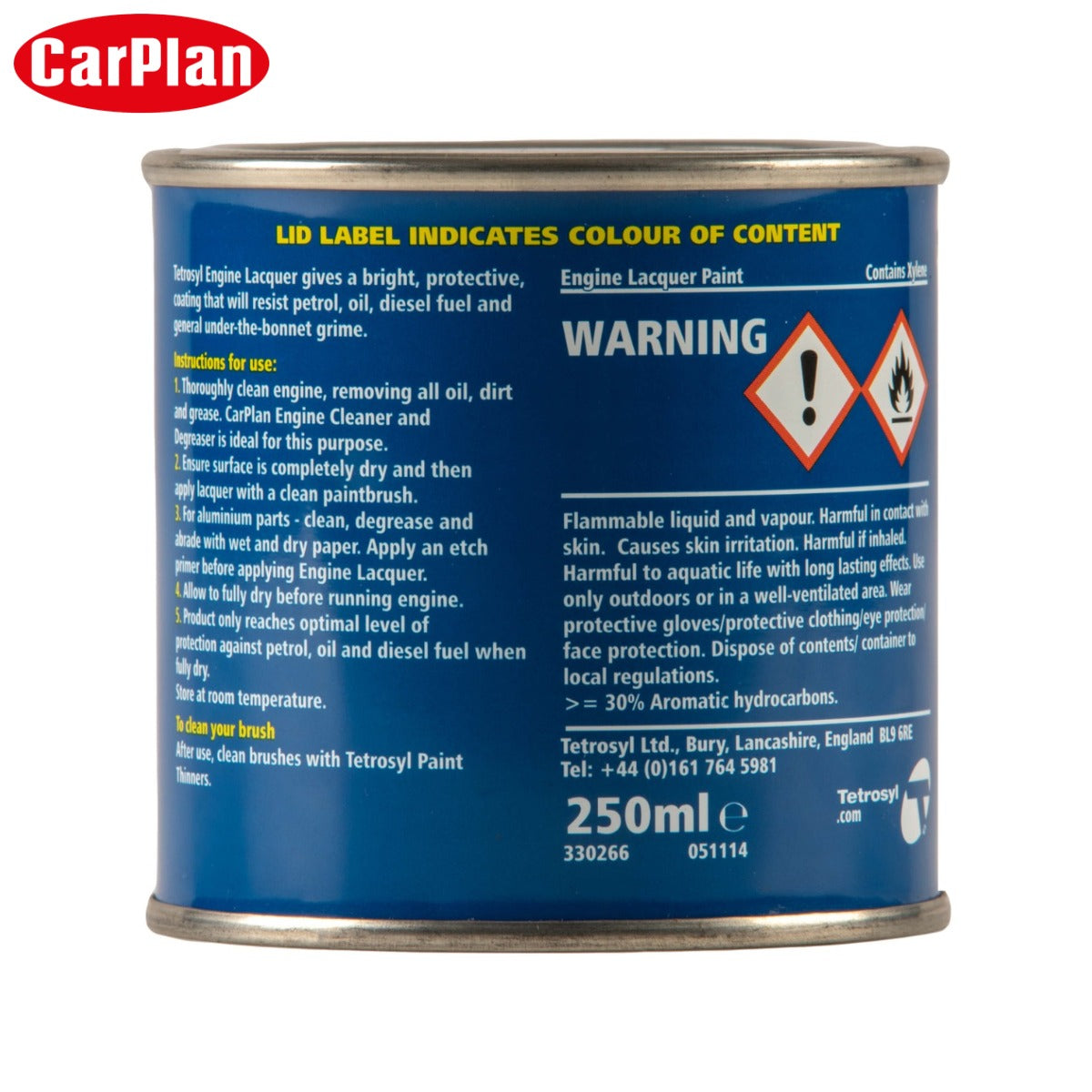 BOJE PER TEMPERATURA TE LARTA (max 150°C) CARPLAN ENGINE LACQUER MATT BLACK 250 mL-ELP001