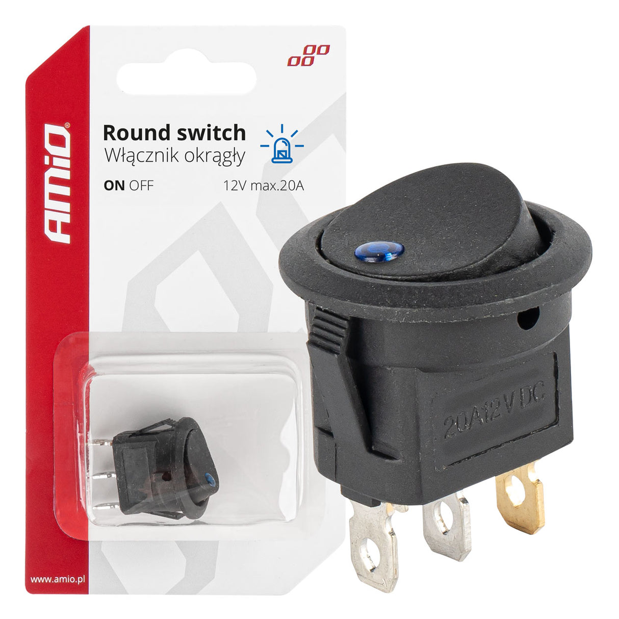 CELES ELEKTRIK ON-OFF AM-03963 12V max20A Blue-LED Round Switch