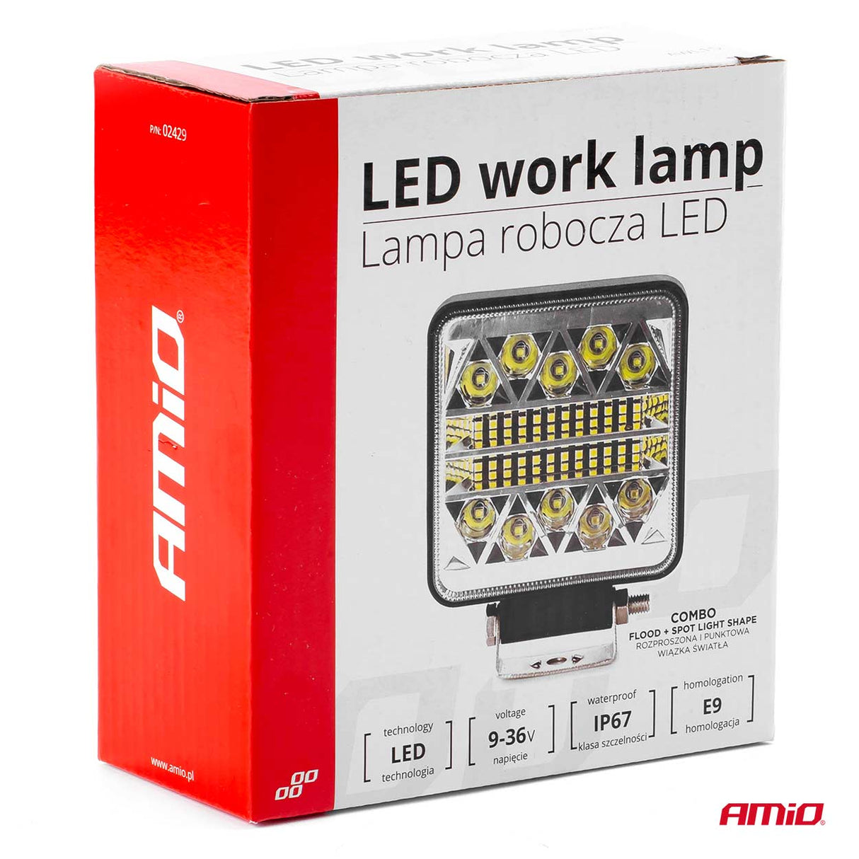 FENERE LED AMiO AM-02429 9-36V 26 LED COMBO (AWL-15) 110x110 mm 1 COPE
