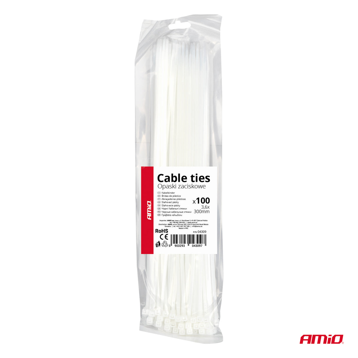 FASHETA PLASTIKE 3.6x300 mm AM-04309 TE BARDHA 100 COPE