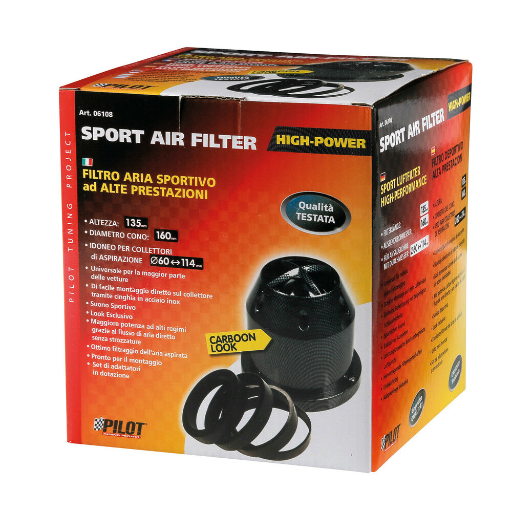 FILTER AJRI SPORTIV LMP-06108 CARBON-LOOK (Lartesia 135mm/ Baza 160mm/ Pershtatshmeria Ø60-114mm)