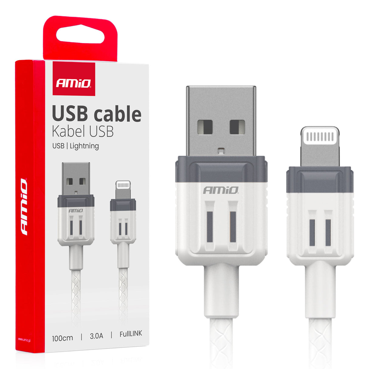 KABELL KARIKIMI AM-03907 USB-A to Apple Lightning 3A FullLink 100 cm