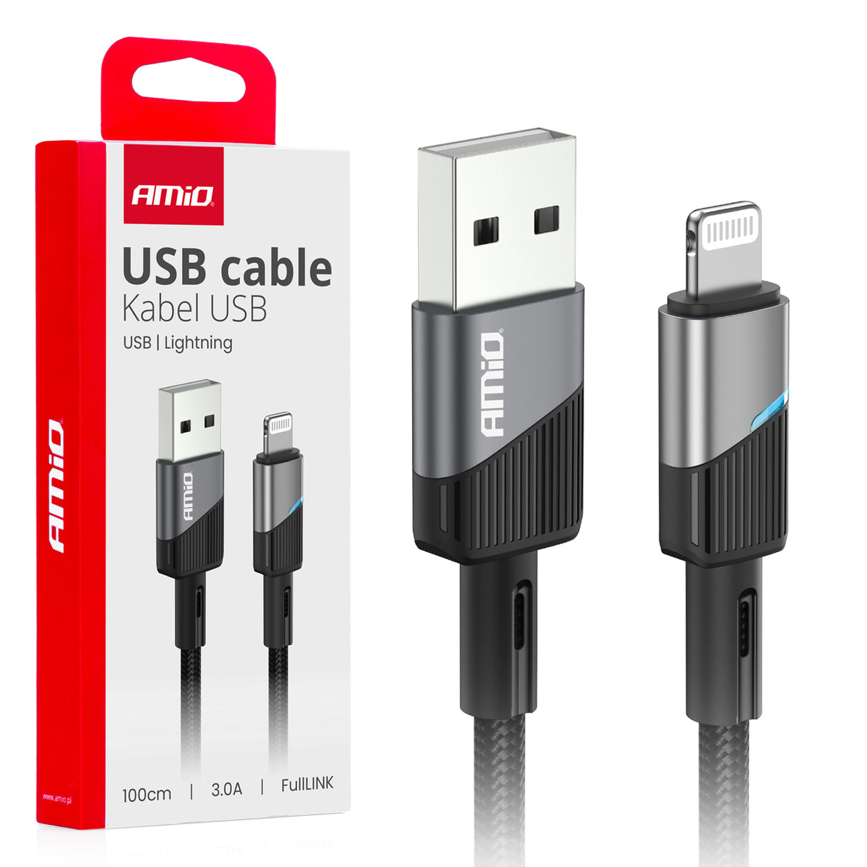 KABELL KARIKIMI AM-03925 USB-A to Apple Lightning 3A FullLink 100 cm