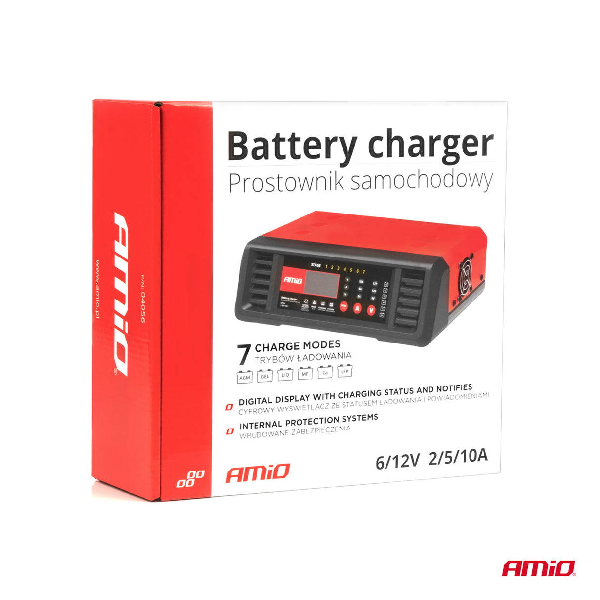 KARIKUES BATERIE AMIO AM-04056 10A 6/12V (AGM/ GEL/ LIQ/ MF/ Ca/ LFP-batteries supported)