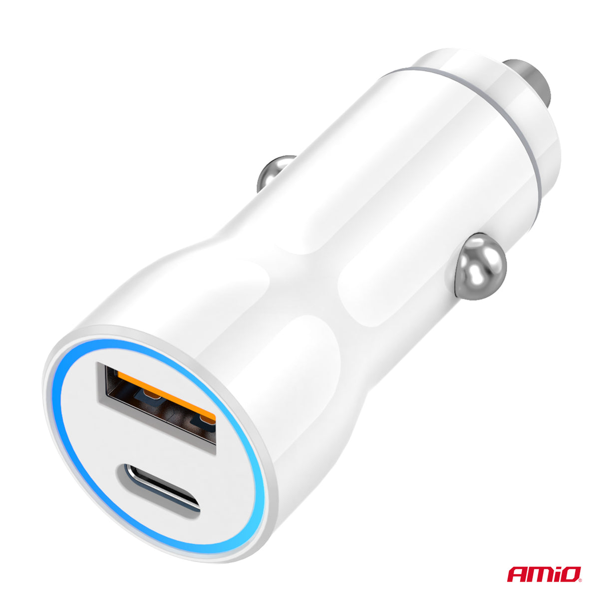 KARIKUES CELULARI AMiO AM-03881 1xUSB-A+1xUSB-C 20W DC12-24V