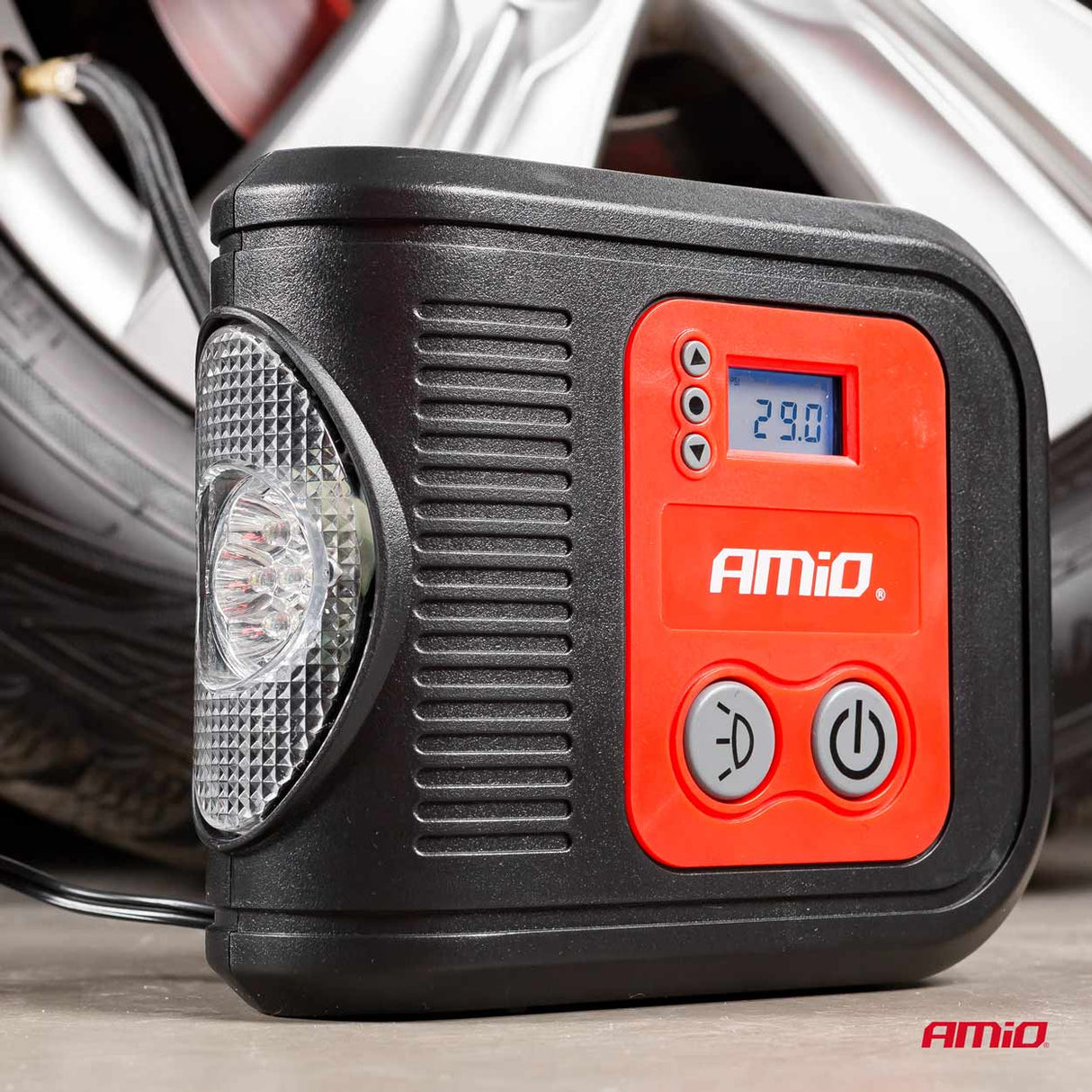 KOMPRESOR AJRI AMiO AM-02380 12V 150PSI 10bar (ACOMP-10) Ekran Dixhital + LED