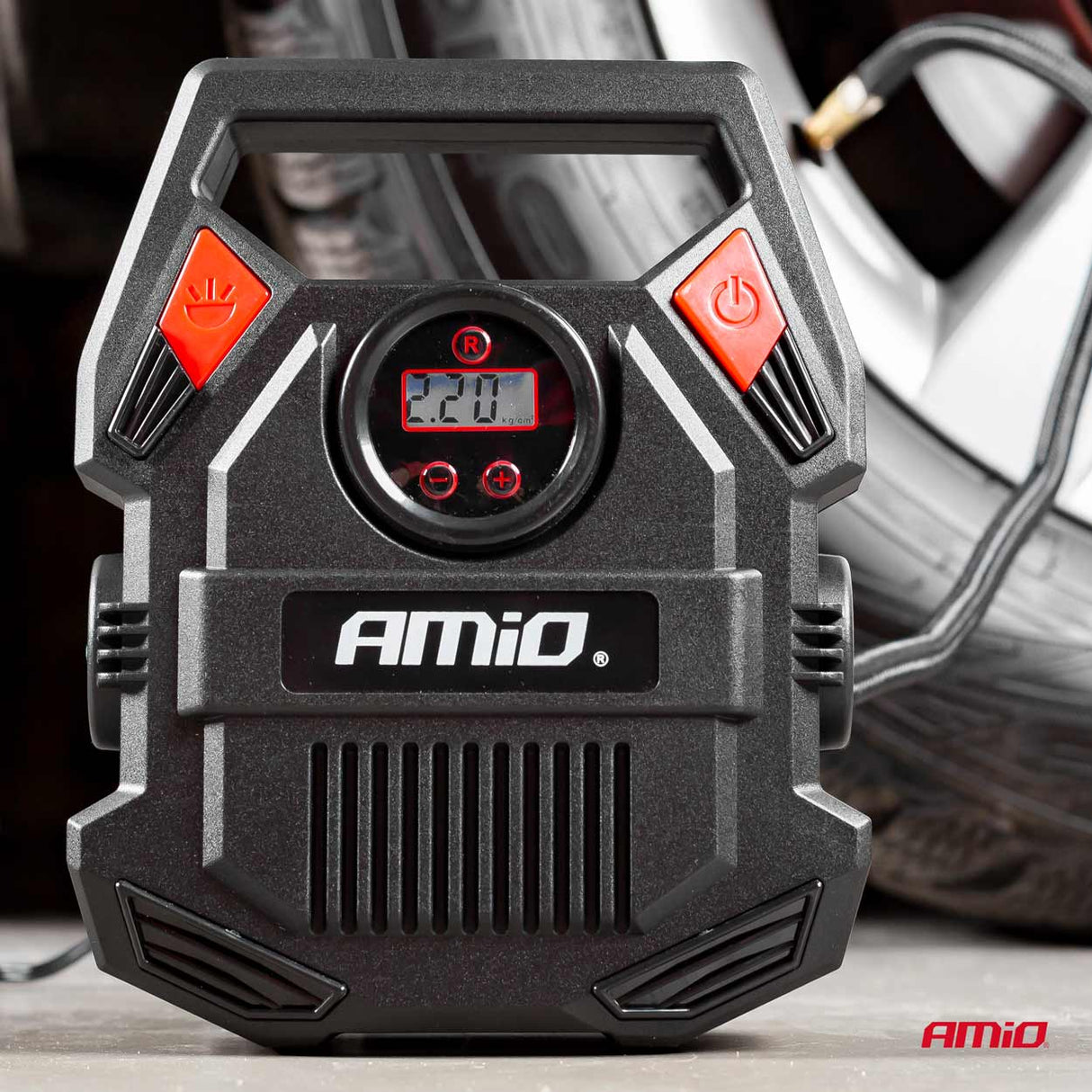 KOMPRESOR AJRI AMiO AM-02642 12V 150PSI 10bar (ACOMP-17) Ekran Dixhital + LED