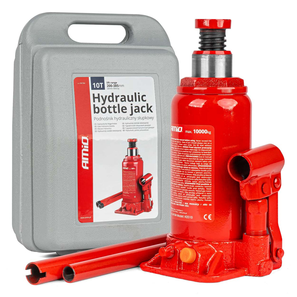 KRIK HIDRAULIK AM-04184 10-TON 200-385mm CE-Certif. (PVC-Box)