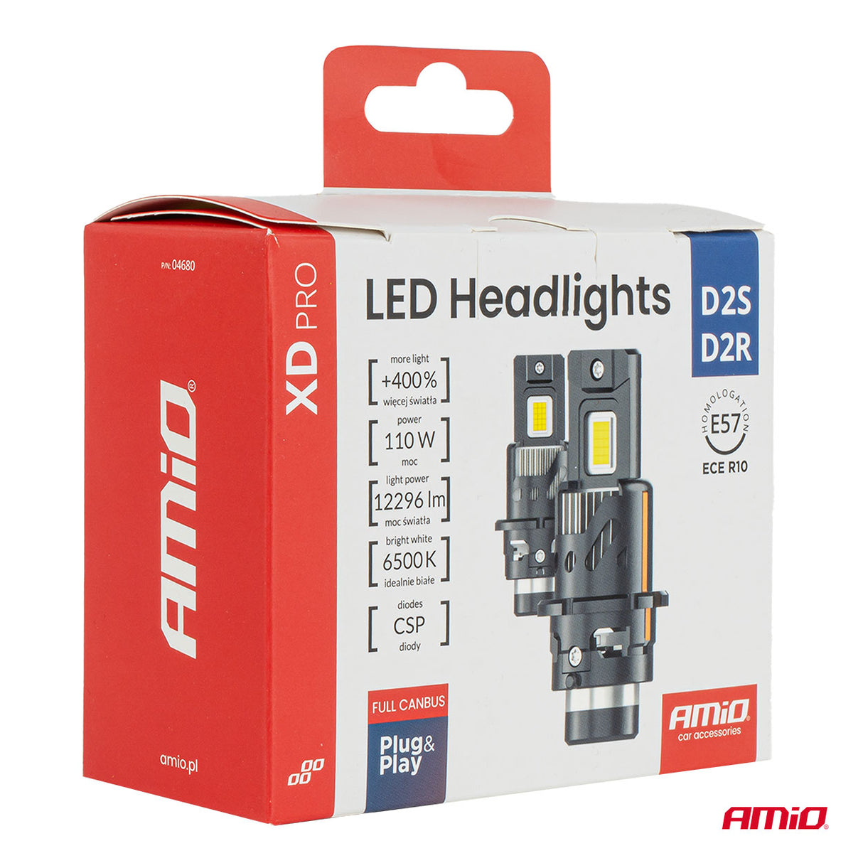 LLAMPA LED AMiO XD PRO-Series D2S/ D2R AM-04680 FULL CANBUS CSP-LED 110W 12296LM 6500K SET