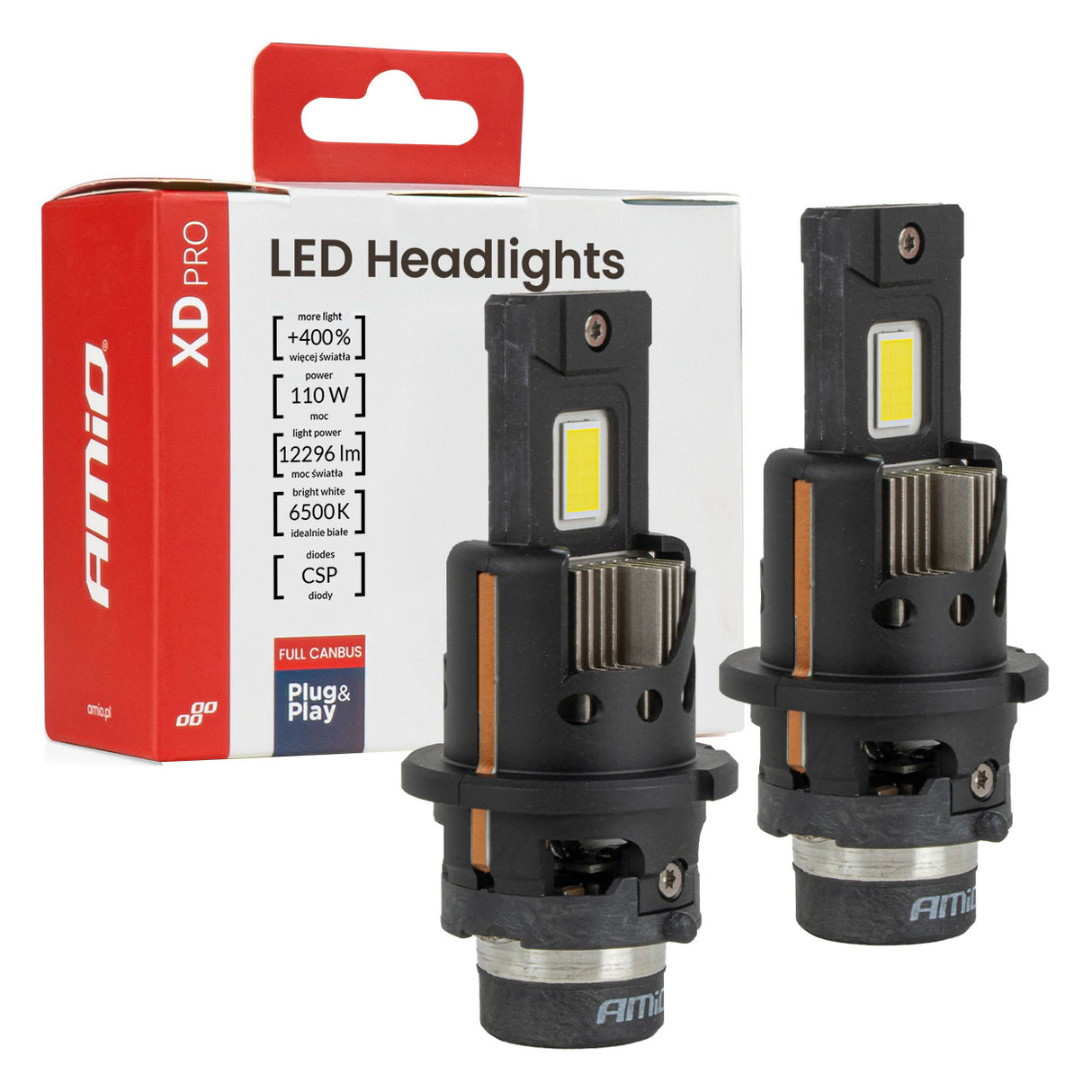 LLAMPA LED AMiO XD PRO-Series D2S/ D2R AM-04680 FULL CANBUS CSP-LED 110W 12296LM 6500K SET