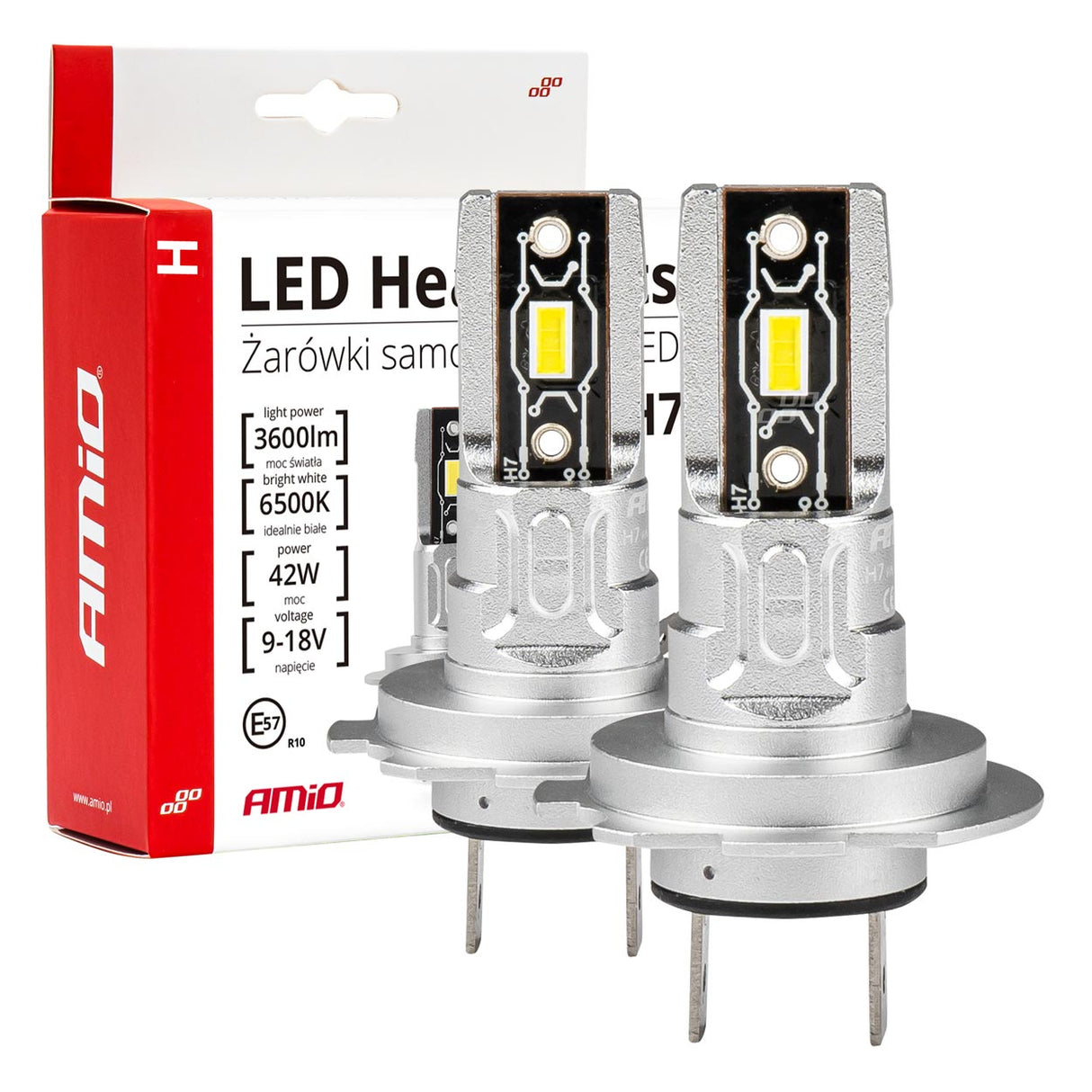 LLAMPA LED AMiO H7 H-Mini-Series AM-03332 9-18V CSP-LED 42W 6500K SET