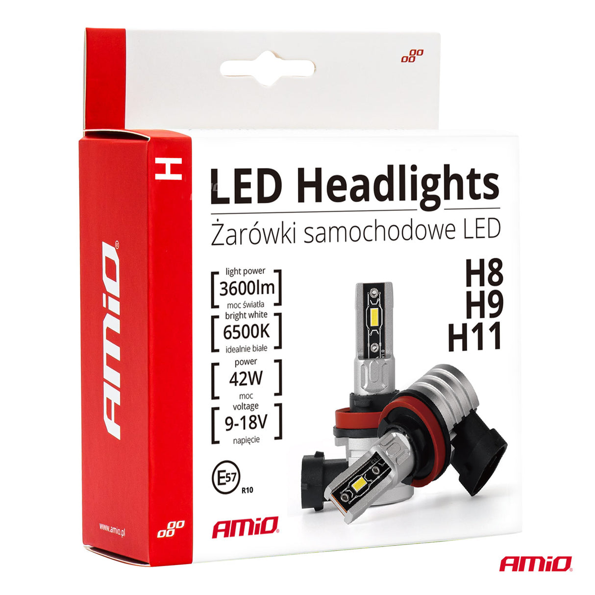 LLAMPA LED AMiO H8/H9/H11 H-Mini-Series AM-03333 9-18V CSP-LED 42W 6500K SET