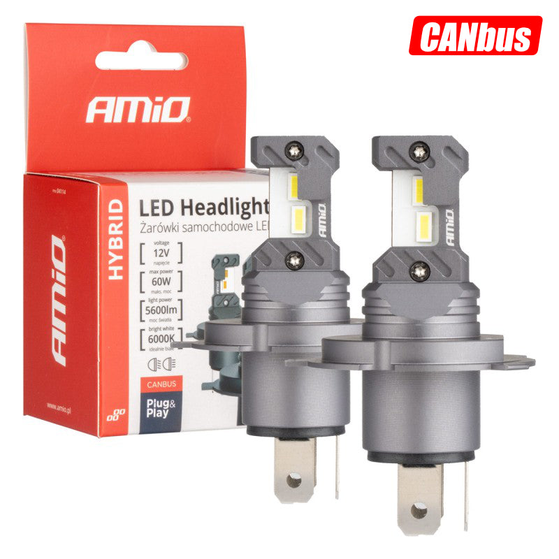 LLAMPA LED AMiO HYBRID-Series H4/ H19 AM-04114 CANBUS 12V 60W 5600LM 6000K SET