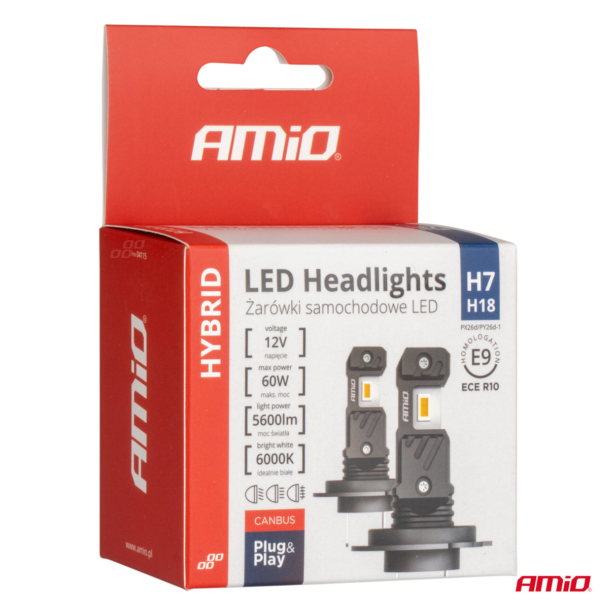 LLAMPA LED AMiO HYBRID-Series H7/ H18 AM-04115 CANBUS 12V 60W 5600LM 6000K SET