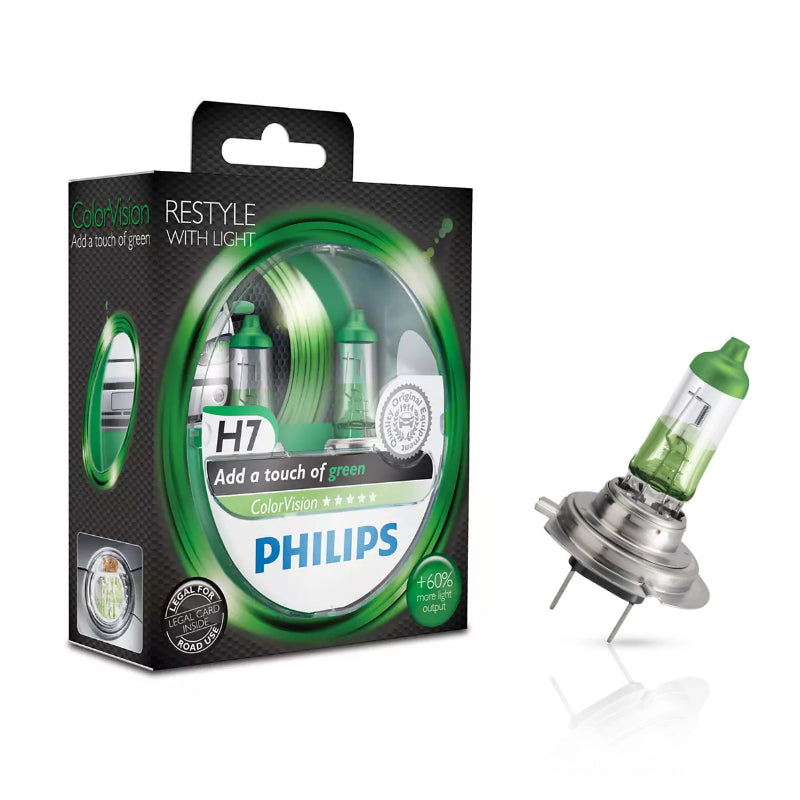 LLAMPA PHILIPS COLOR VISION GREEN H7 12 V 55 W S2- 12972 2 COPE