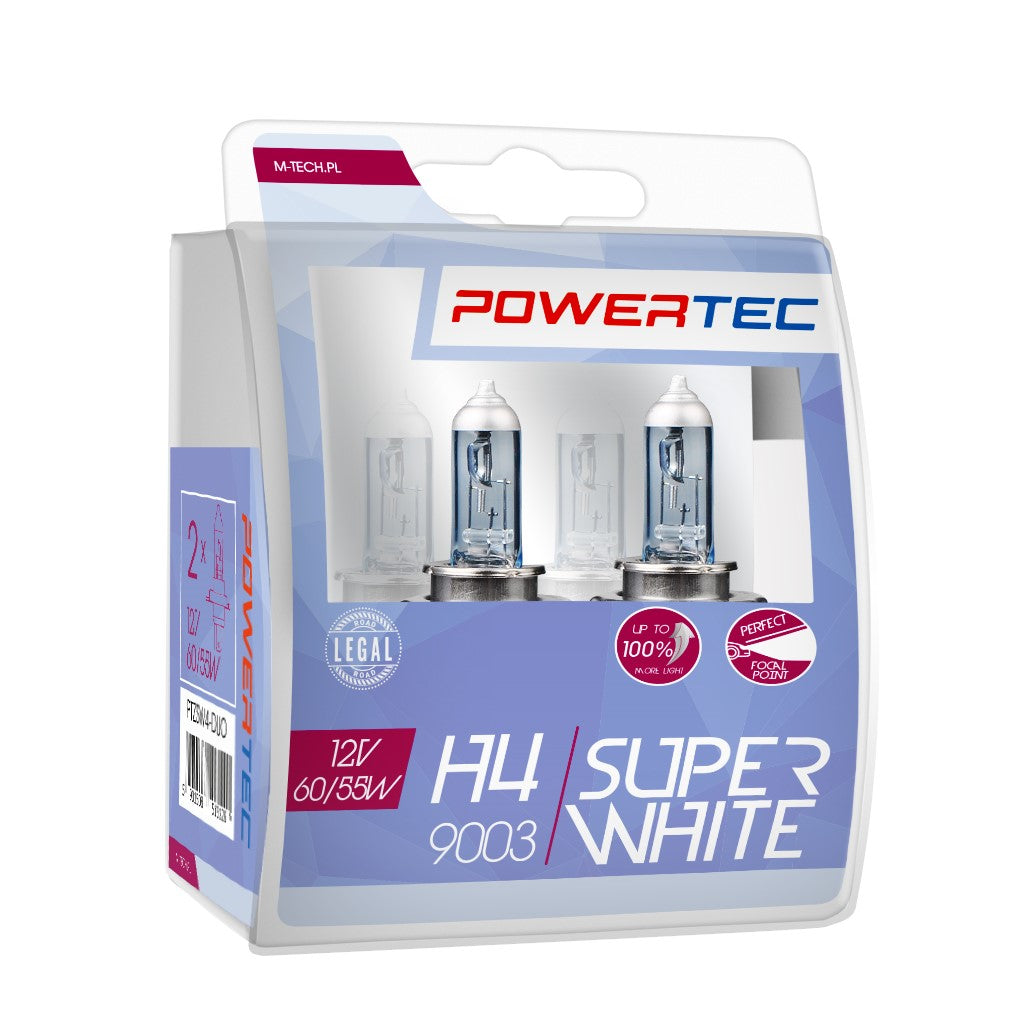 LLAMPA POWERTEC SUPER WHITE H4 12V DUO MT-PTZSW4-S2