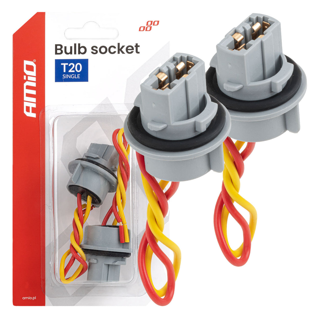 PORTALLAMPA T20 & T20 LED W21W WY21W W3x16d AM-04833 12V PLASTIKE (BL) 2 COPE