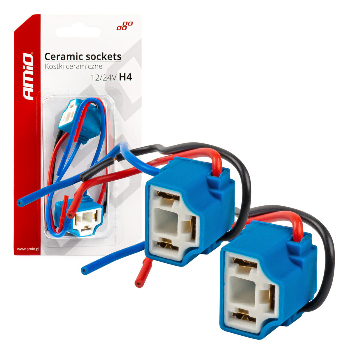 PORTALLAMPA H4 L-Type AM-03053 PORCELAN (BL) 2 COPE