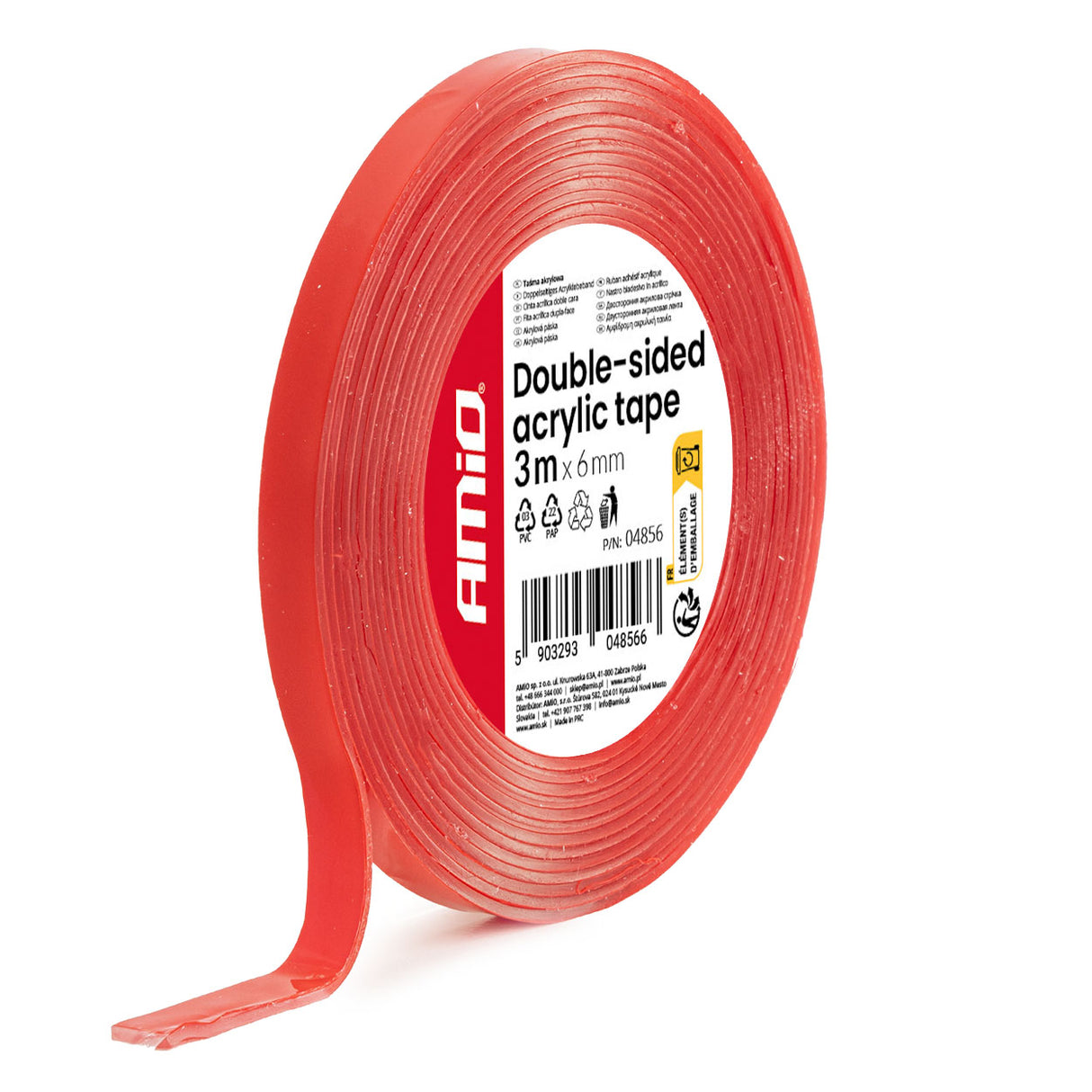 SHIRIT NGJITES AM-04856 TRANSPARENT DOUBLE-SIDED ACRYLIC TAPE 6mm x 1mm x 3m