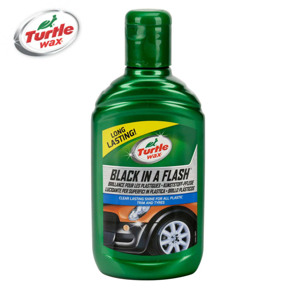 SOLUCION LUCIDIMI PER SIPERFAQE PLASTIKE DHE GOMA TURTLE WAX BLACK-IN-A-FLASH 300ML TW-38497