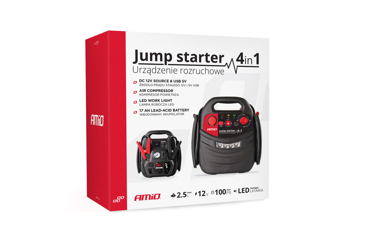 STARTER BATERIE 4-in-1 AMIO AM-02523 (Jump starter 12V 17Ah 900A)