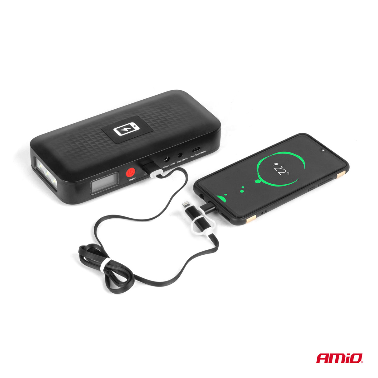 STARTER BATERIE PORTATIV DHE POWERBANK AMIO AM-04055 (Jump starter 12V 12Ah 800A)