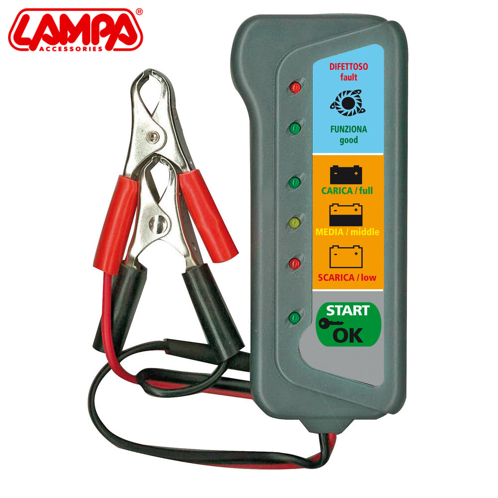 TESTER PER BATERI DHE ALTERNATOR LMP-74062 12V ME LED
