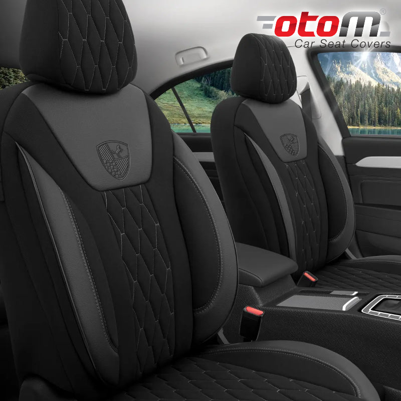 VESHJE SEDILJE OTOM BRONCO BRN-402 RASCHEL-LEATHER 3 ZINXHIRE AIRBAG (BLACK+SMOKED) SET