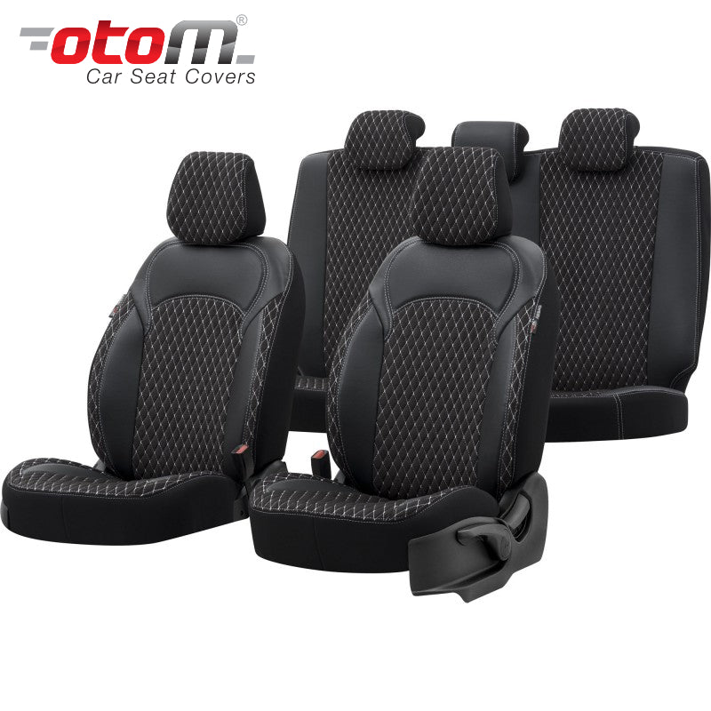 VESHJE SEDILJE OTOM CONCORDE CNC-1110 BURNED FABRIC 3 ZINXHIRE AIRBAG (Tegel i zi+i bardhe) SET