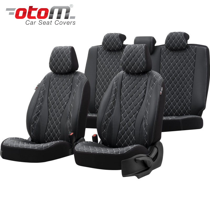 VESHJE SEDILJE OTOM ELITE ELT-1003 BURNED FABRIC 3 ZINXHIRE AIRBAG (Tegel i zi+i bardhe) SET