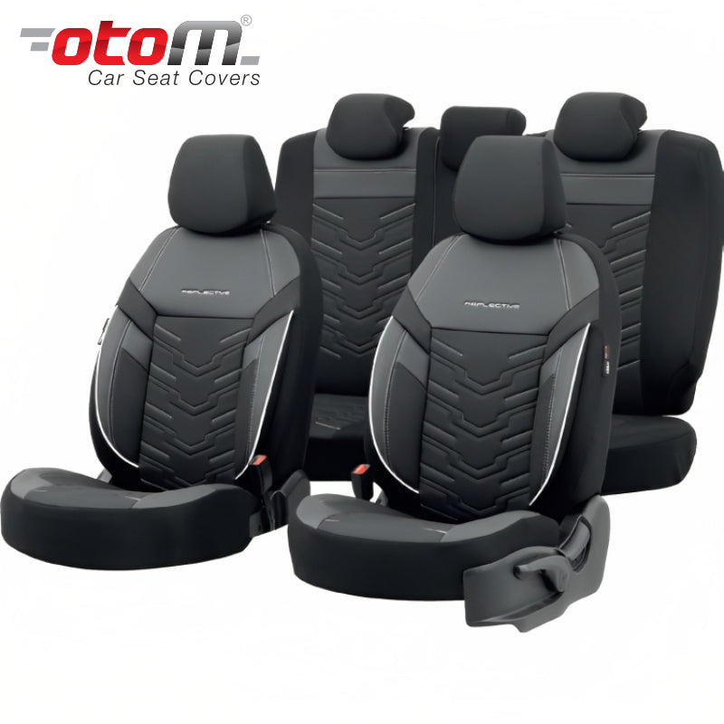 VESHJE SEDILJE OTOM REFLECTIVE RFL-2602 JACQUARD-LEATHER 3 ZINXHIRE AIRBAG (E ZEZE-GRI) SET