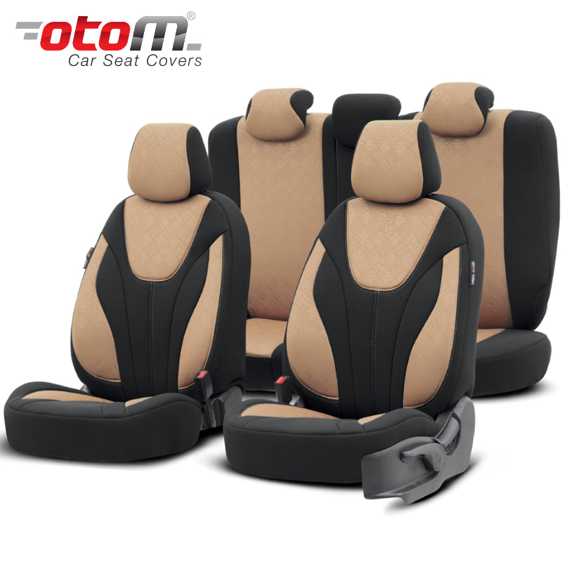 VESHJE SEDILJE OTOM RUBY RBY-1203 RASCHEL 3 ZINXHIRE AIRBAG (BLACK+BEIGE) SET