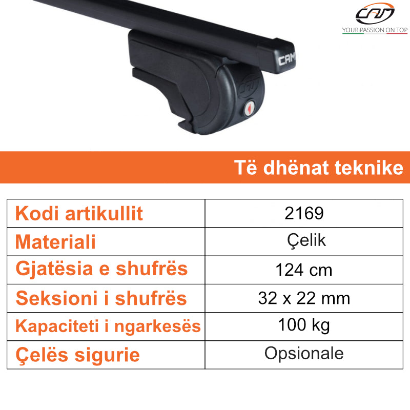 ZGARE MAKINE CAM TOTUS OPEN RAIL CUBE BARS 124 cm - 2169