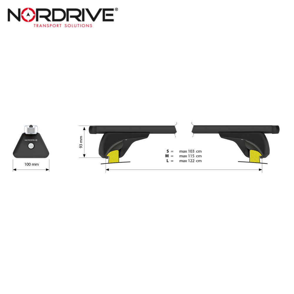 ZGARE MAKINE NORDRIVE HELIO-BLACK-ALUMINIUM INTEGRATED RAIL LMP-N15060 M-120cm ME CELESA SET