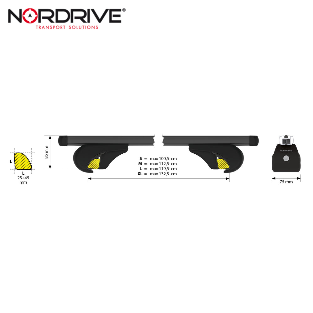 ZGARE MAKINE NORDRIVE HELIO-BLACK-ALUMINIUM OPEN RAIL LMP-N15042 XL-140cm ME CELESA SET