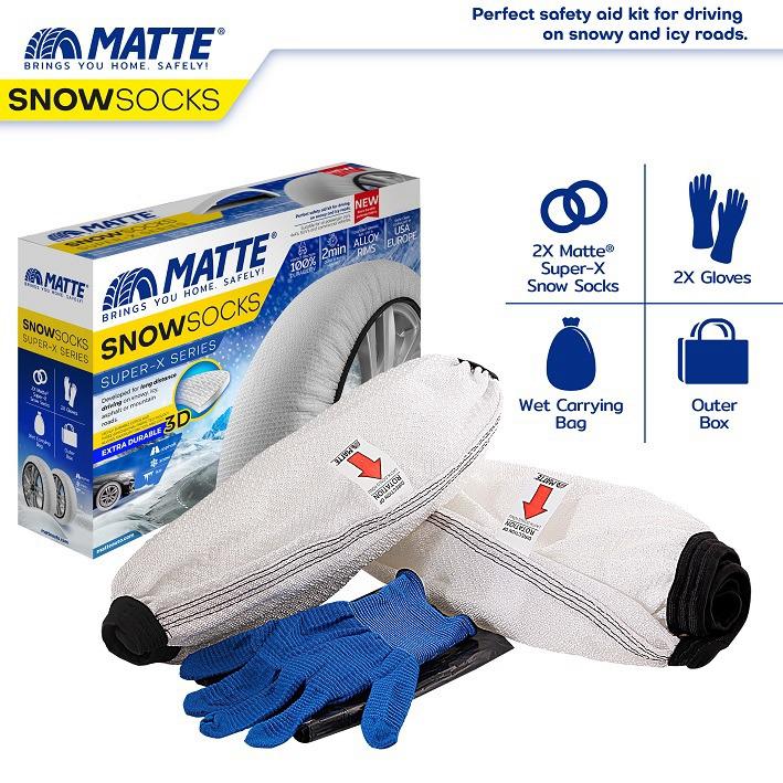 ZINXHIRE TEKSTILI PER BORE MATTE SNOW SOCKS SUPER-X-Series (E BARDHE) - MASA: L