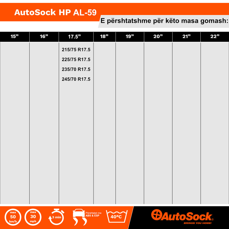 VESHJE GOMASH KAMIONI PER BORE DHE AKULL AUTOSOCK AL-59