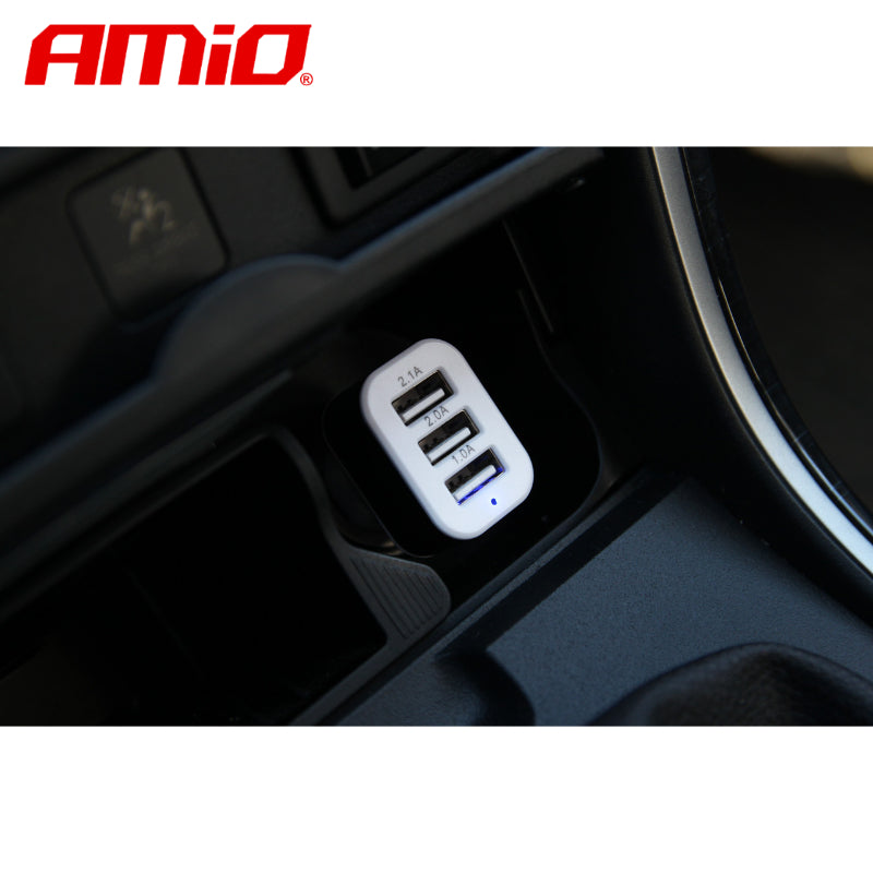 KARIKUES CELULARI AMiO AM-01027 3xUSB (PCH-03) 12/ 24V