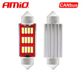 LLAMPA LED CANBUS AMiO AM-01291 4014-12SMD C5W C10W 41 mm 12V/24V Te bardha