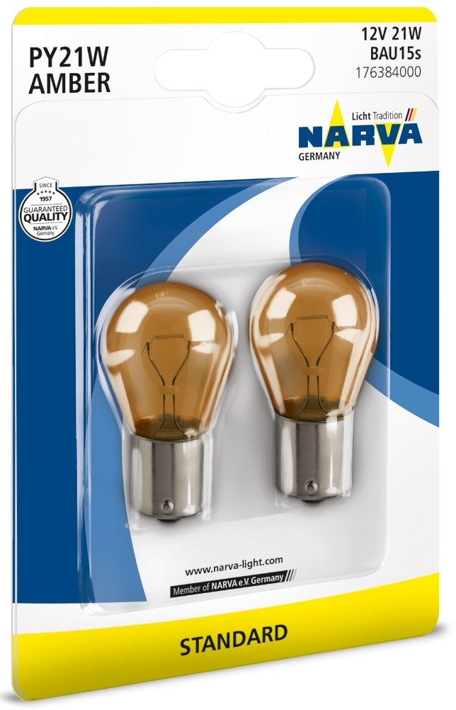 LLAMPA NARVA PY21W AMBER 12 V B2-17638 2 COPE