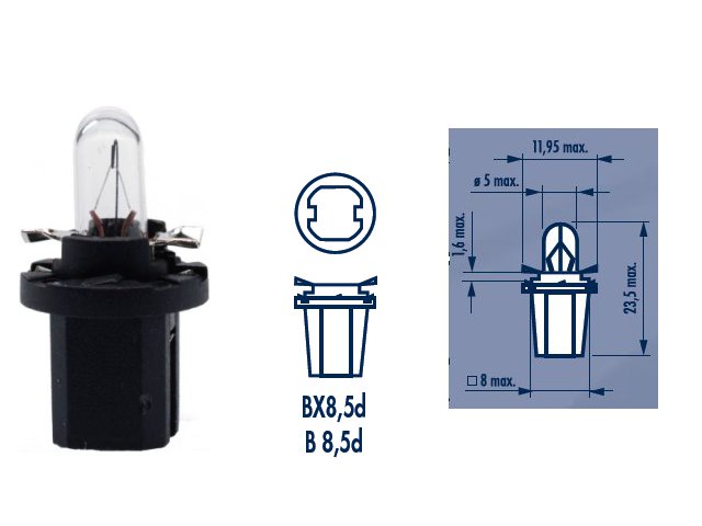 LLAMPA NARVA BAX 8.5D 1.2 W 12 V BLACK C1-17035 1 COPE