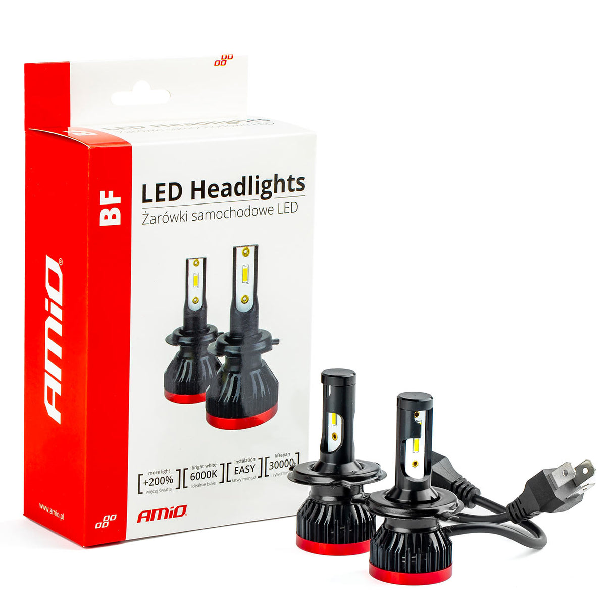 LLAMPA LED AMiO H4 BF-Series AM-02241 +200% 6-18V 30W 6000K SET