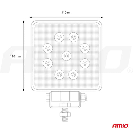 FENERE LED AMiO AM-02421 9-36V 9LED FLOOD (AWL-07) 110x110 mm 1 COPE