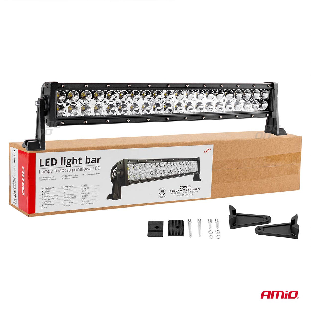 LIGHT BAR AMIO AM-02438 9-36V 40LED COMBO (AWL-24) 606 x 90 x 80mm